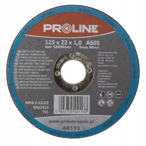 

Tarcza Do Cięcia Metalu T41 125X1,0X22MM A60S