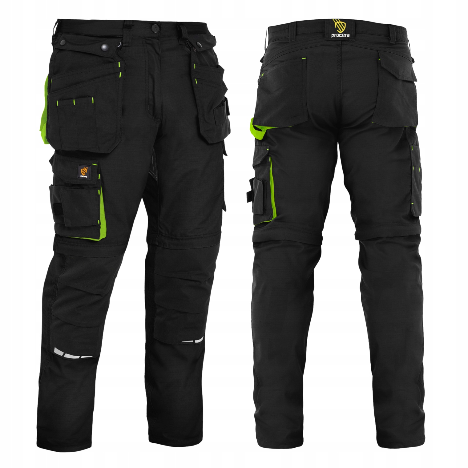 Spodnie Robocze Męskie 2w1 Odpinane Nogawki Stretch RipStop 10 Kieszeni 48