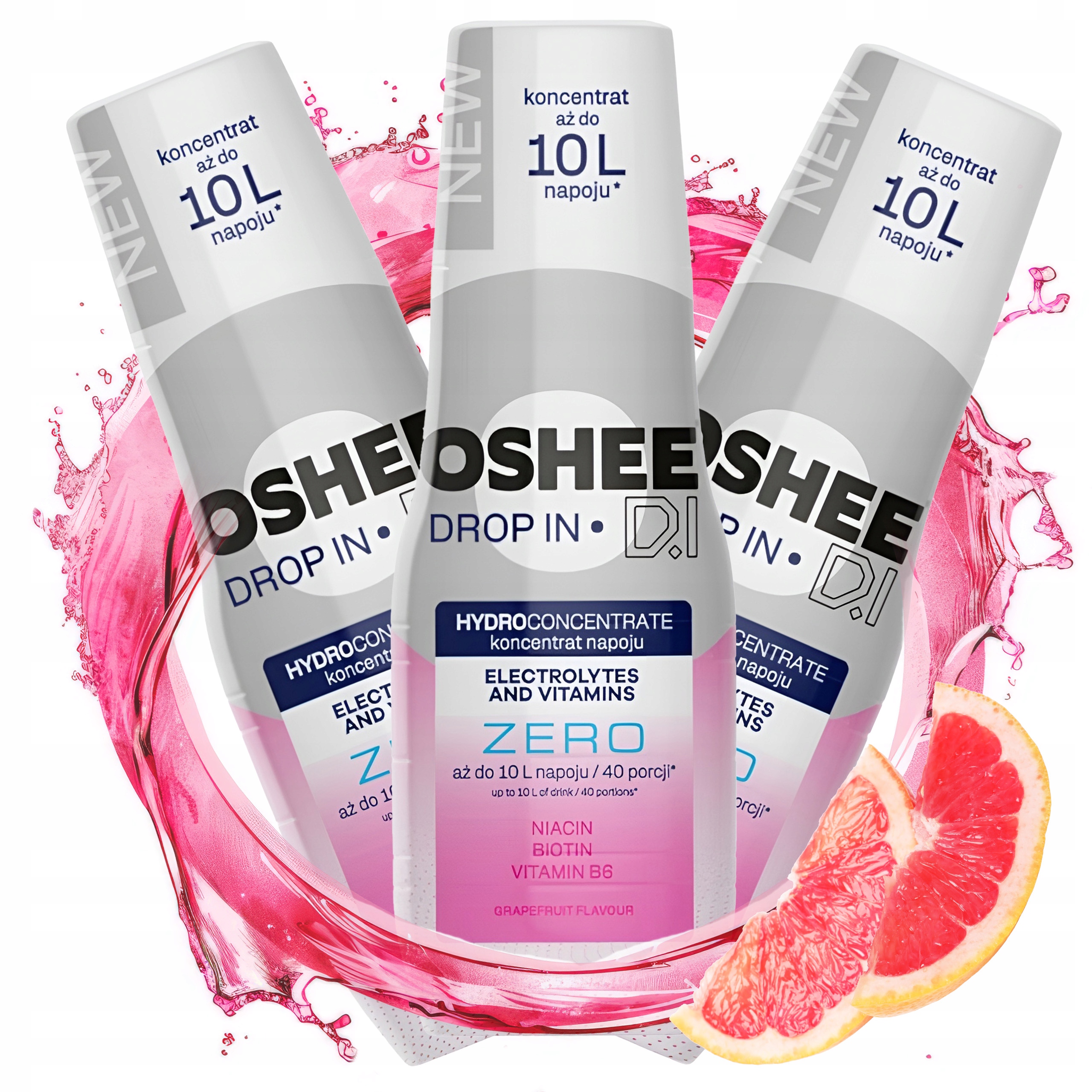 3X Koncentrát Do Saturátoru Grapefruit Bez Cukru Light Sirup Do Nápojů 0,5 L