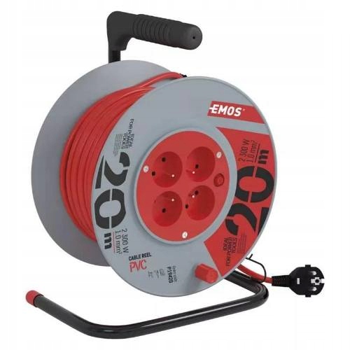 Emos 108220 Kábel predlžovací 20m 230V cievka 4 zásuvky