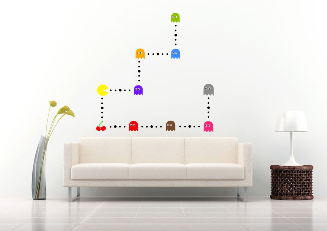 Naklejki ścienne na ścianę dla dzieci Pac-man