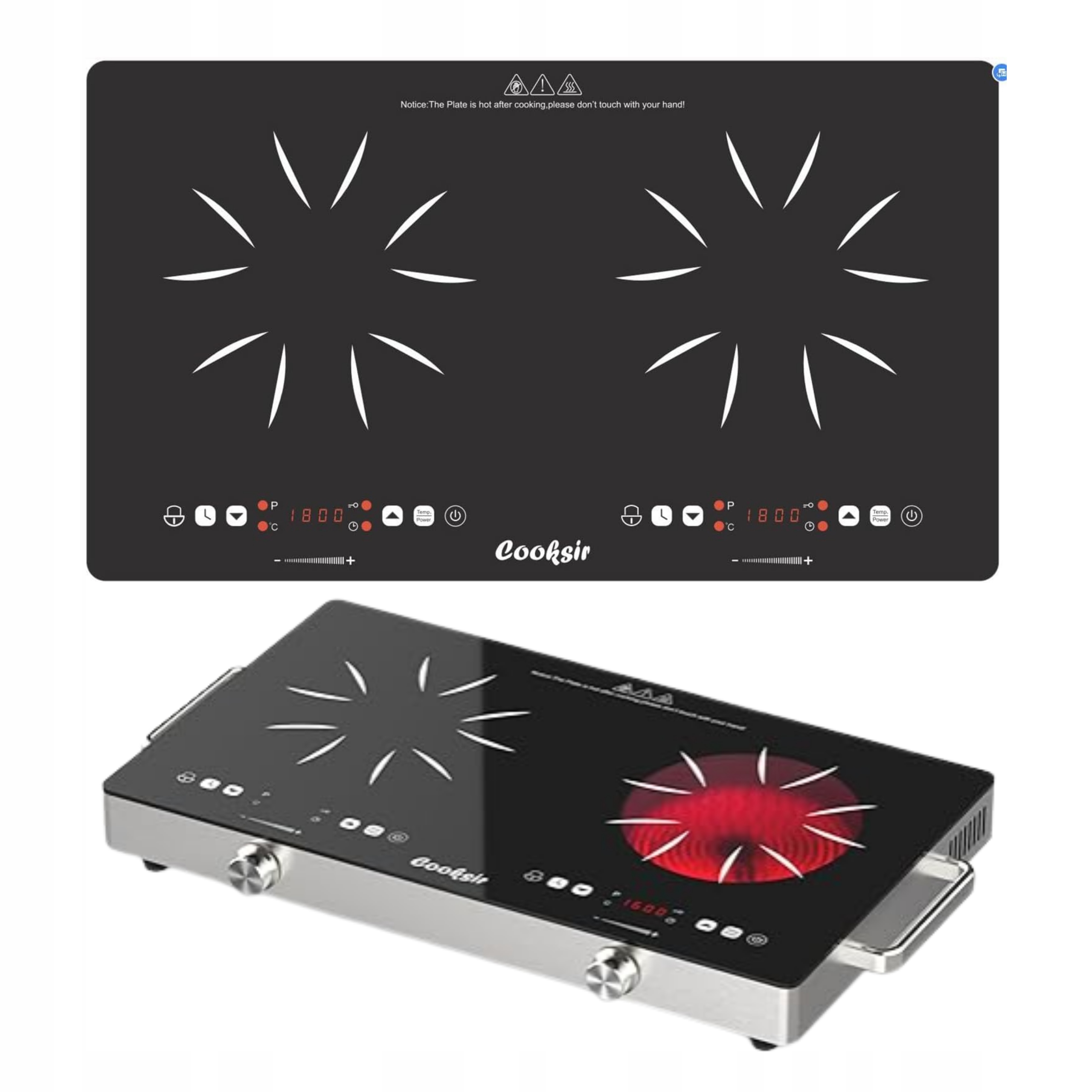 Kuchenka Indukcyjna Przenośna Płyta Grzewcza 3200W 2 Palniki 230V 200–650°C