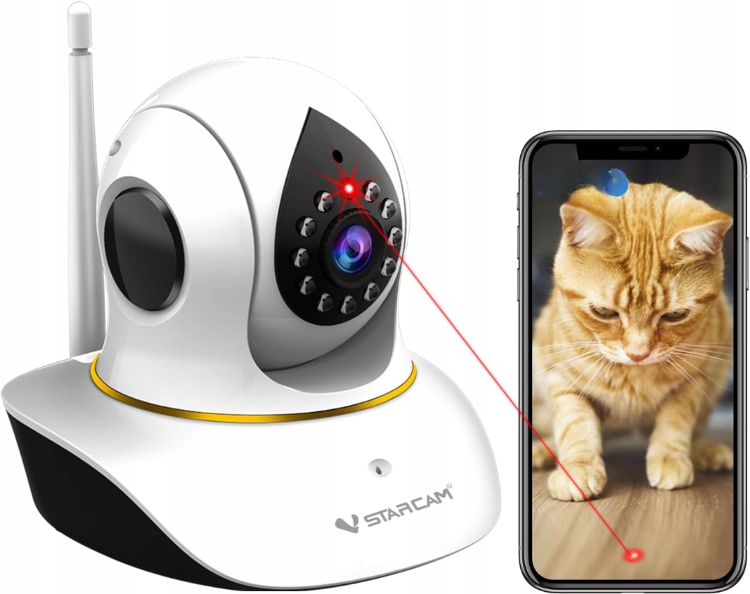 Vnitřní Otočná Kamera Vstarcam Domácí Monitorování 3MP Wifi Smart 2,4GHZ