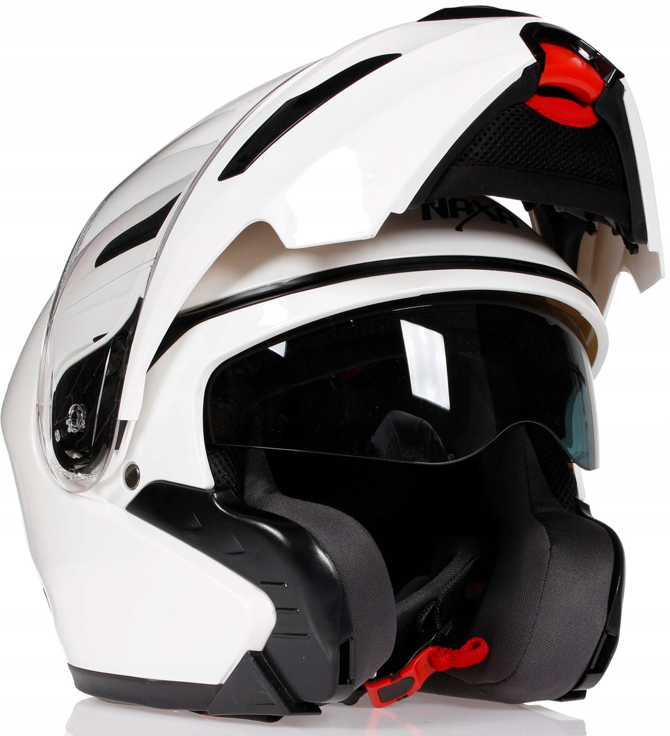 

Kask Motocyklowy Naxa FO6/C biały połysk Blenda XL