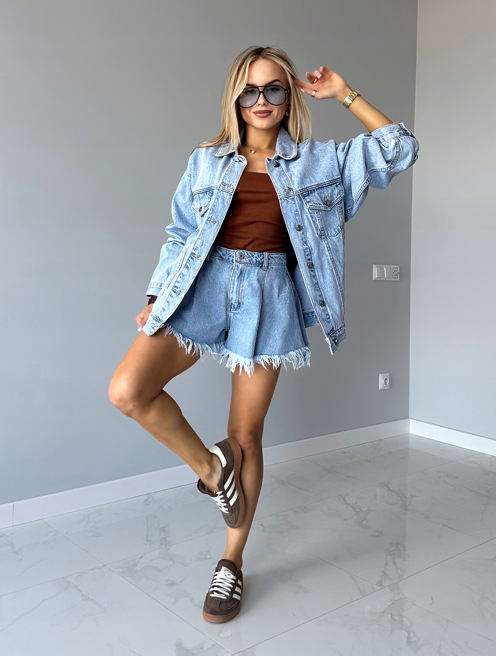 JEANSOWA KATANA KURTKA damska oversize poszukiwany model M BRYGIDA Rozmiar M