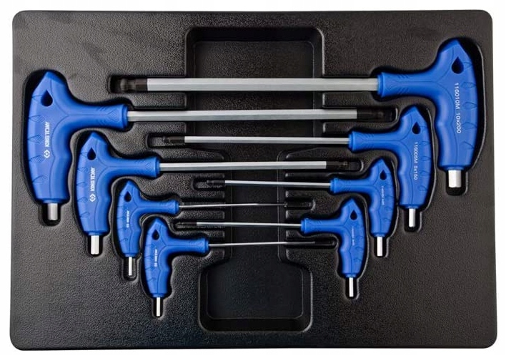 Kľúče Imbusy Hex S Guličkou H2-10 8ks Vložka Držiak Typ L King Tony 9-22108MR