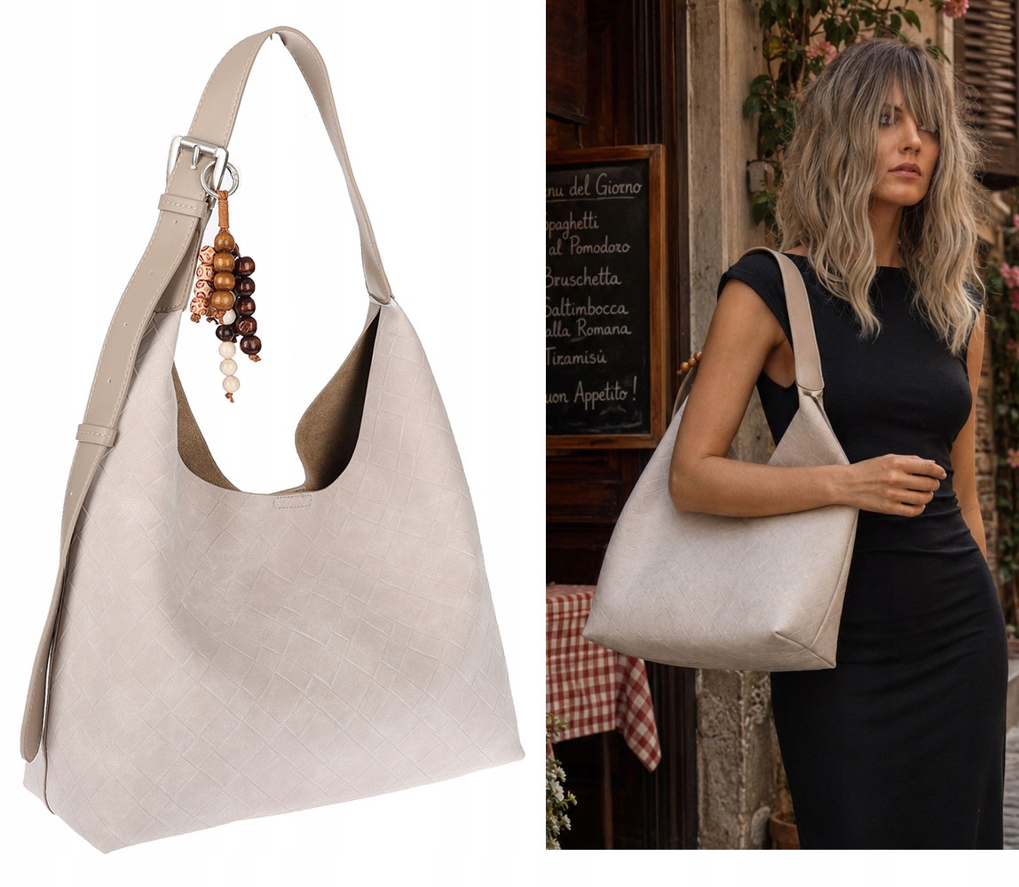 Dámská kabelka Tommasini A4 přes rameno velká shopper taška NO3803 Béžová