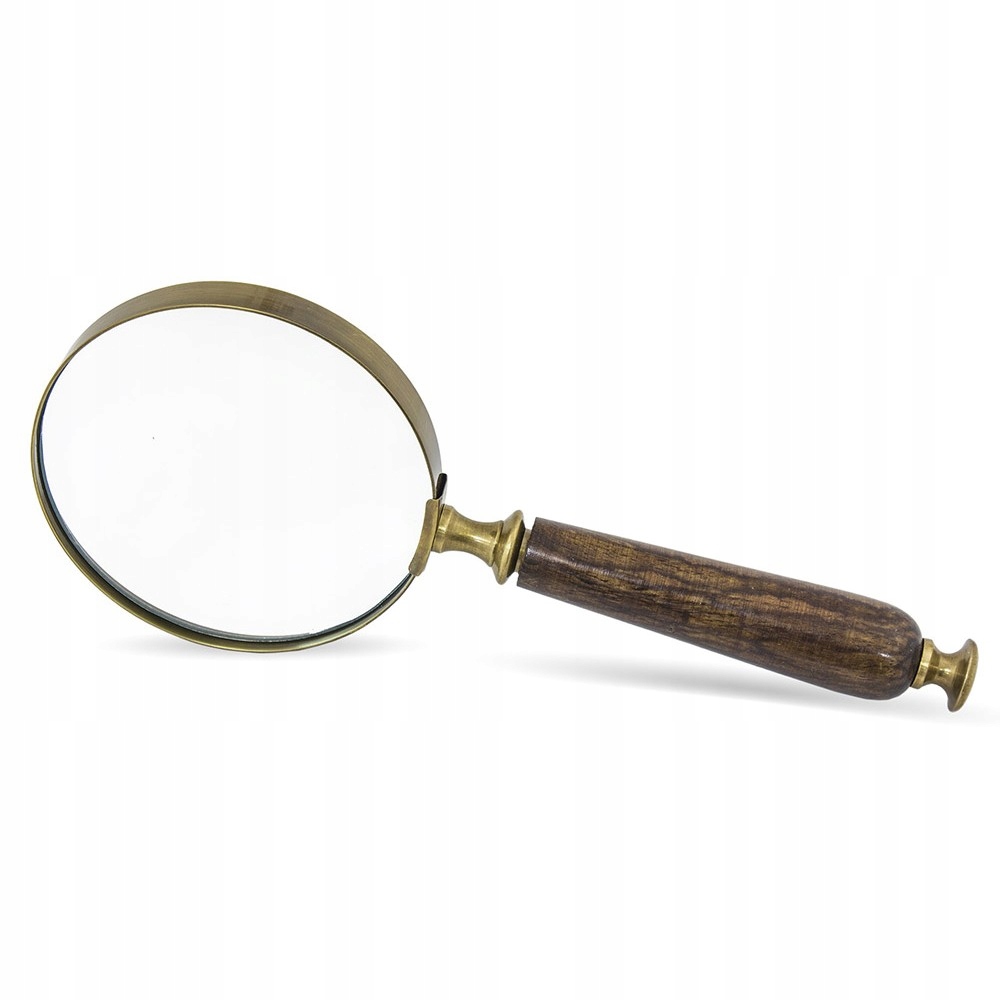 Lupa Hnědá Zlatá 24x10cm Pracovní Dřevěná Kovová 25