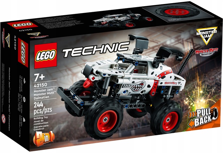 LEGO TECHNIC MONSTER TRUCK DALMATIAN SILNIK PULLBACK 2W1 JEEP AUTO Numer produktu 3213385