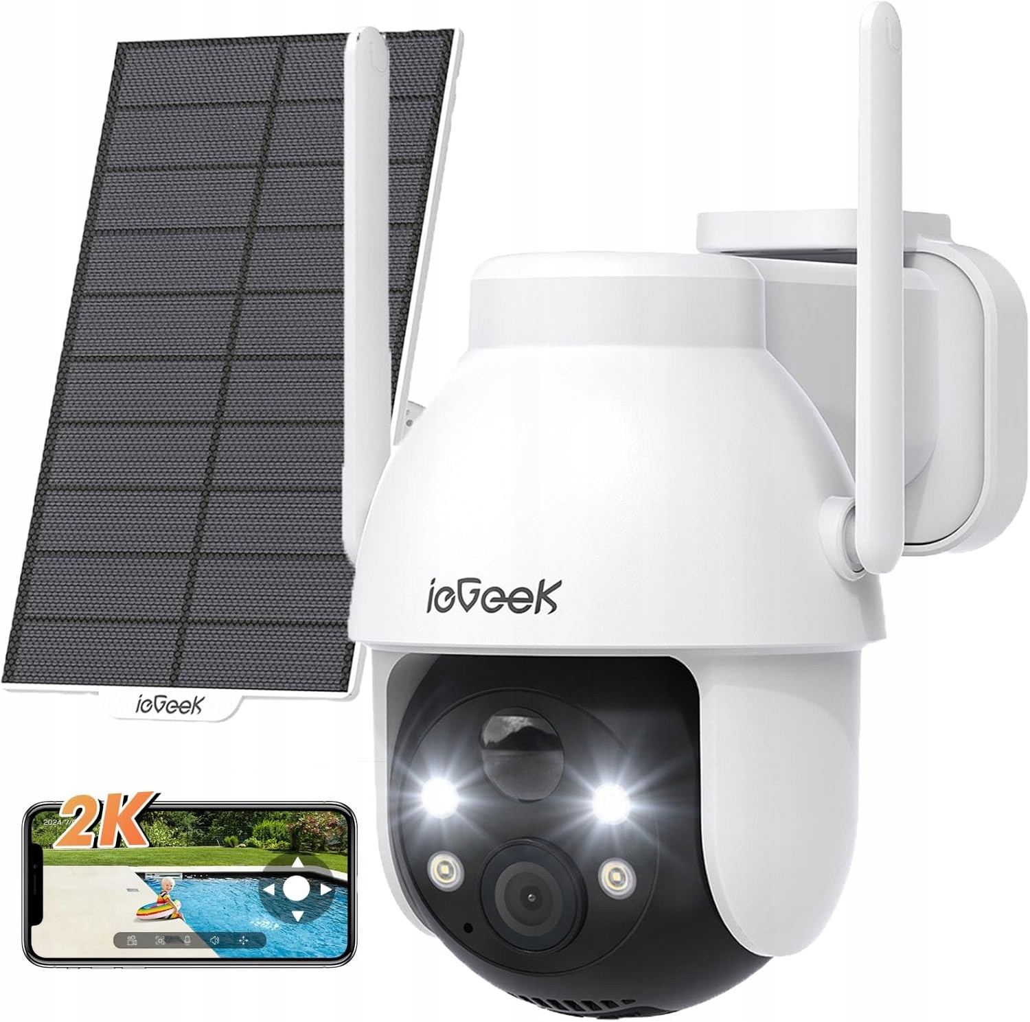 Solární Wifi Kamera 3MPX Smart Venkovní Otočná Ip Bezdrátová Alarmová