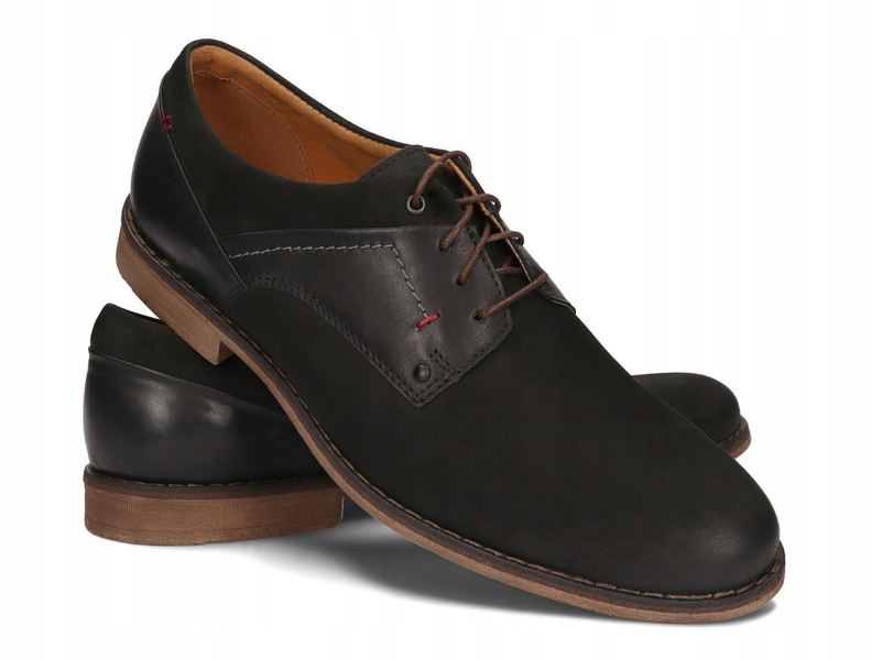 

Zamszowe Buty Męskie Casual Skóra 333 Czarny 42