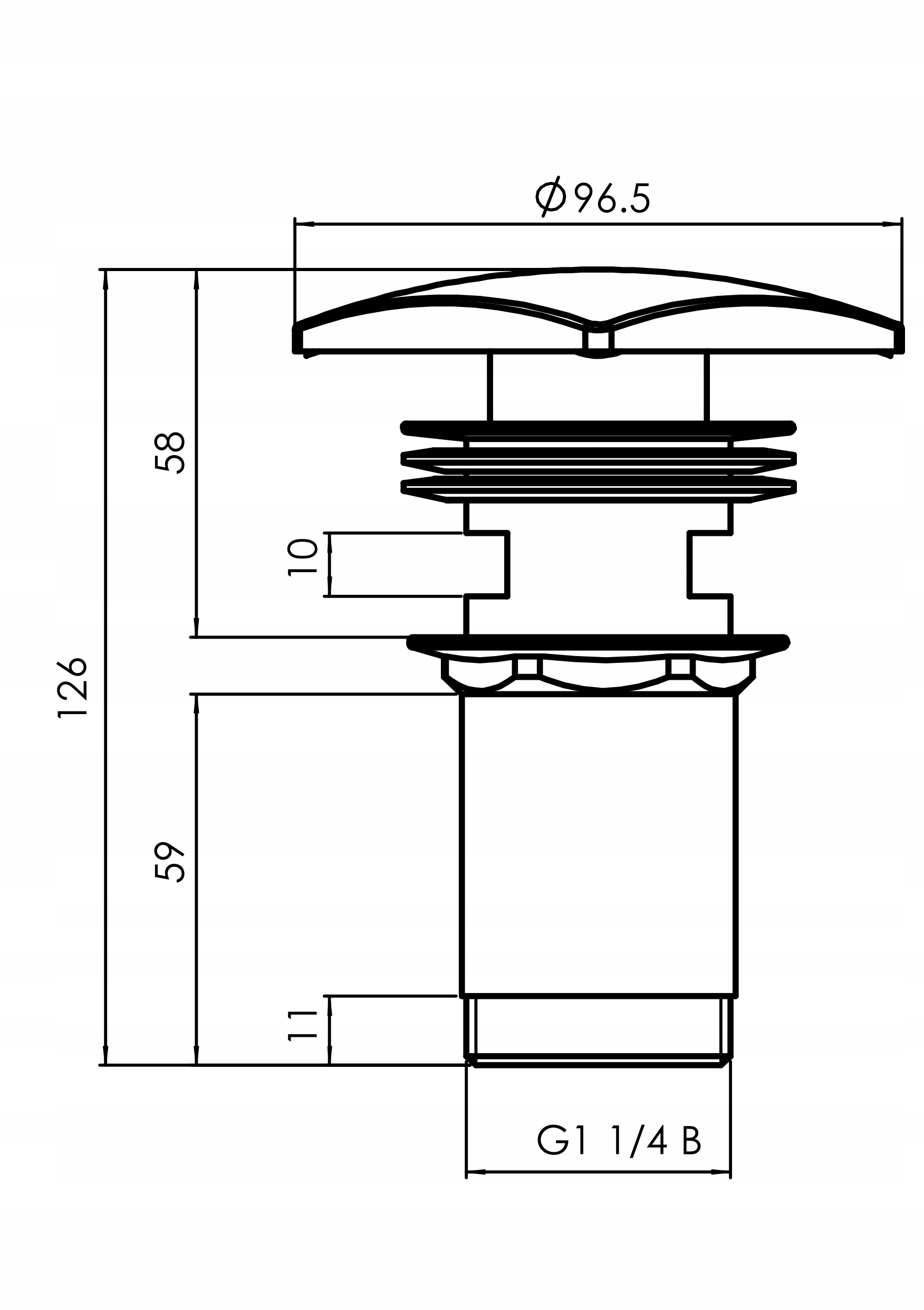 KOREK KLIK-KLAK KWADRATOWY DUŻY CHROM 11/4 Marka Diamond