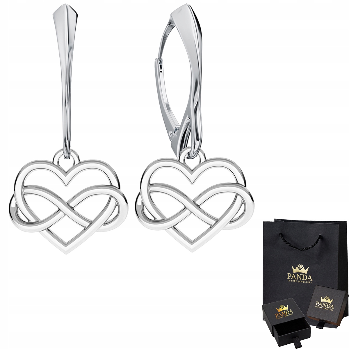 

Kolczyki Serce Znak Nieskończoności Srebro 925