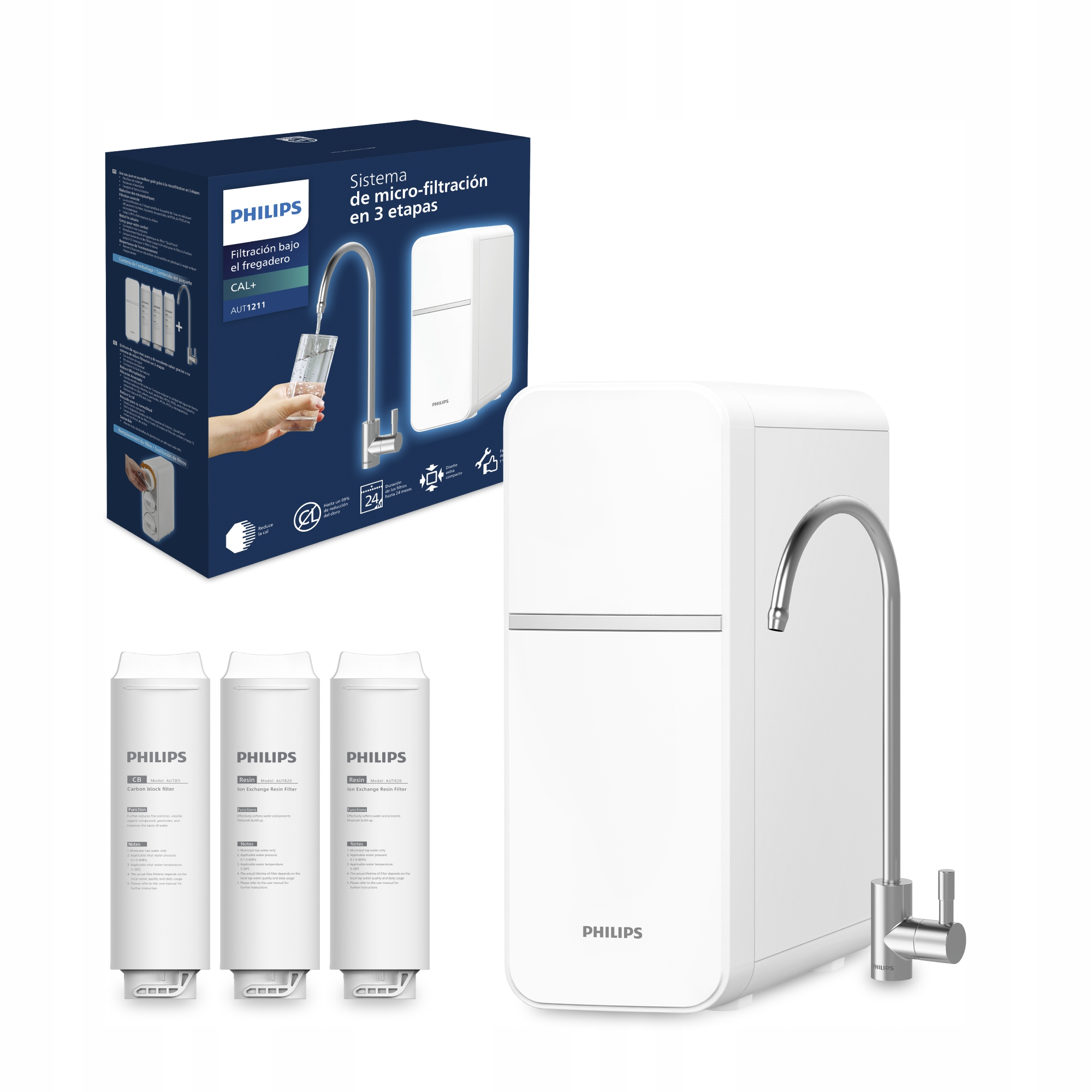 Philips AUT1211 przepływowy filtr do wody pitnej pod zlew lub blat kran