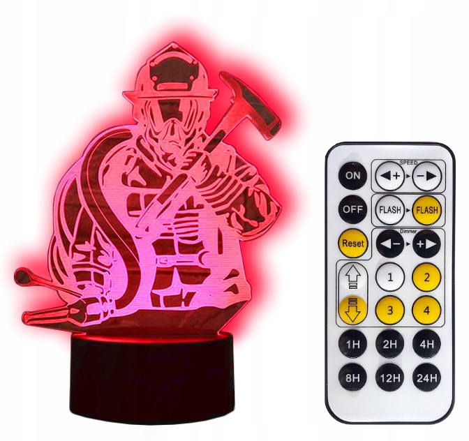 

Strażak Lampka Nocna 3D Led Straż Pilot
