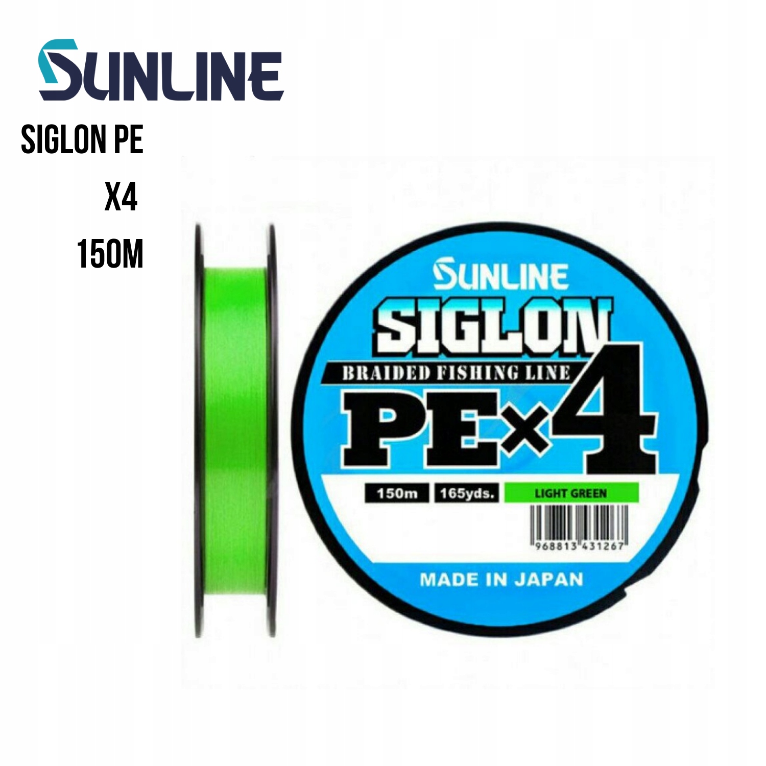 Plecionka Sunline Siglon Pe X4 #1.0/0.171mm/16lb/7.7kg. Jasnozielona (150m)