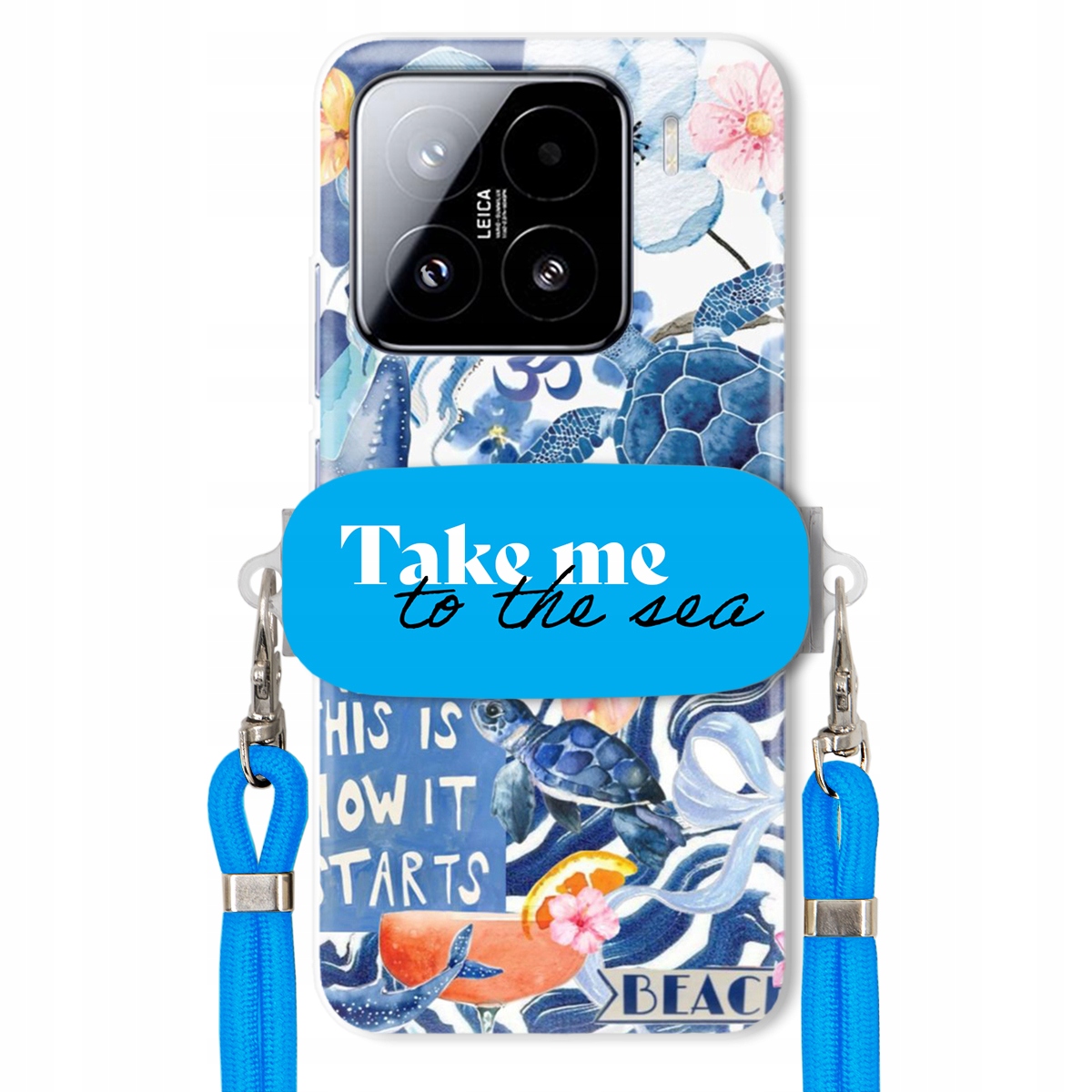 Puzdro pre Xiaomi 15 Modré Crossbody vodítko držiak Take Me To The Sea Top