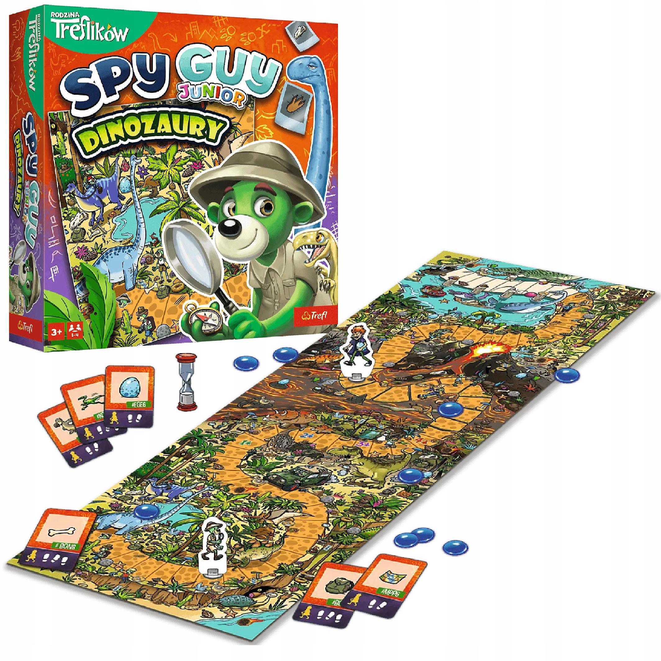 Gra Rodzinna Plansza Do Gry Zabawa Gra Spy Guy Junior Dinozaury Planszówka