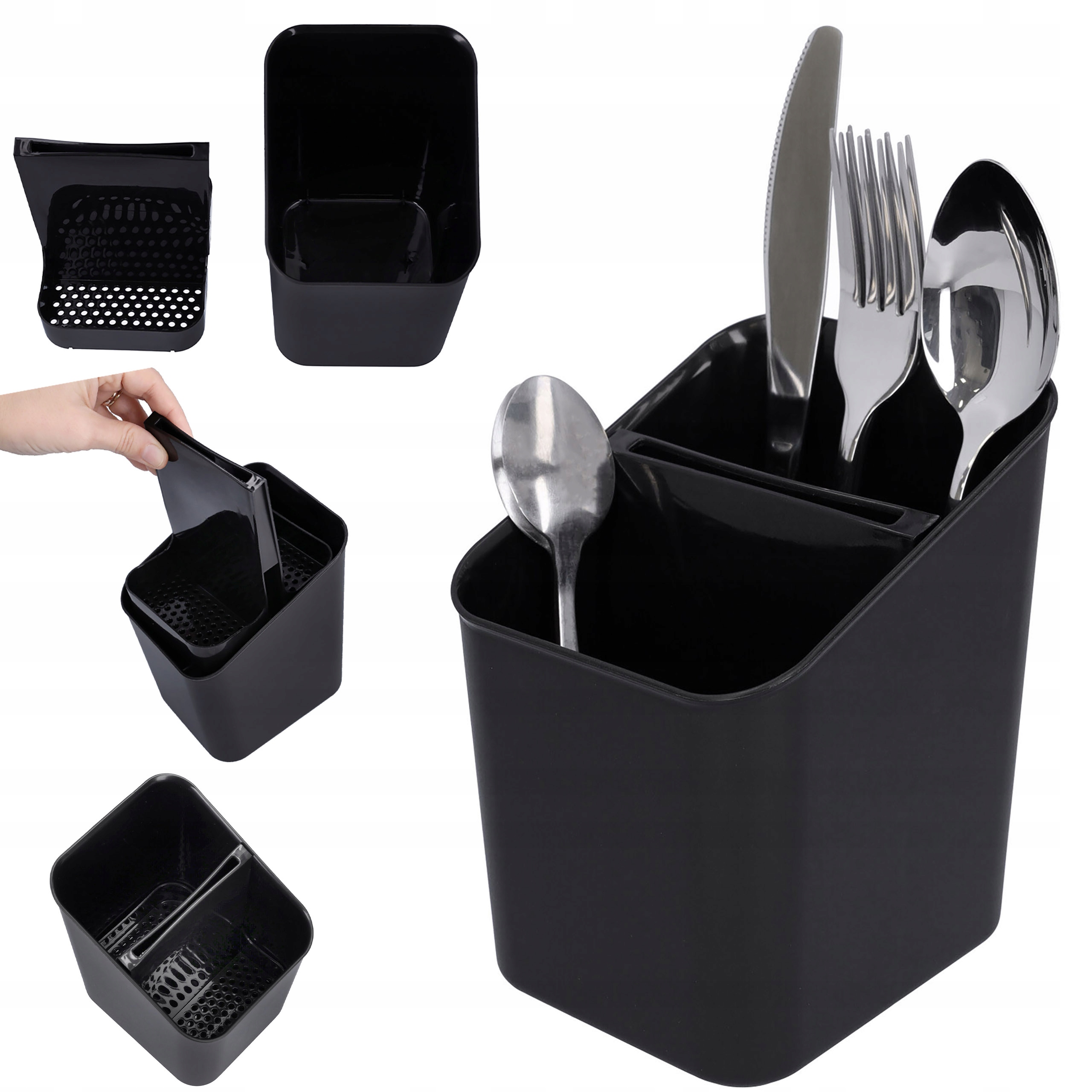 

Ociekacz na sztućce czarny suszarka organizer