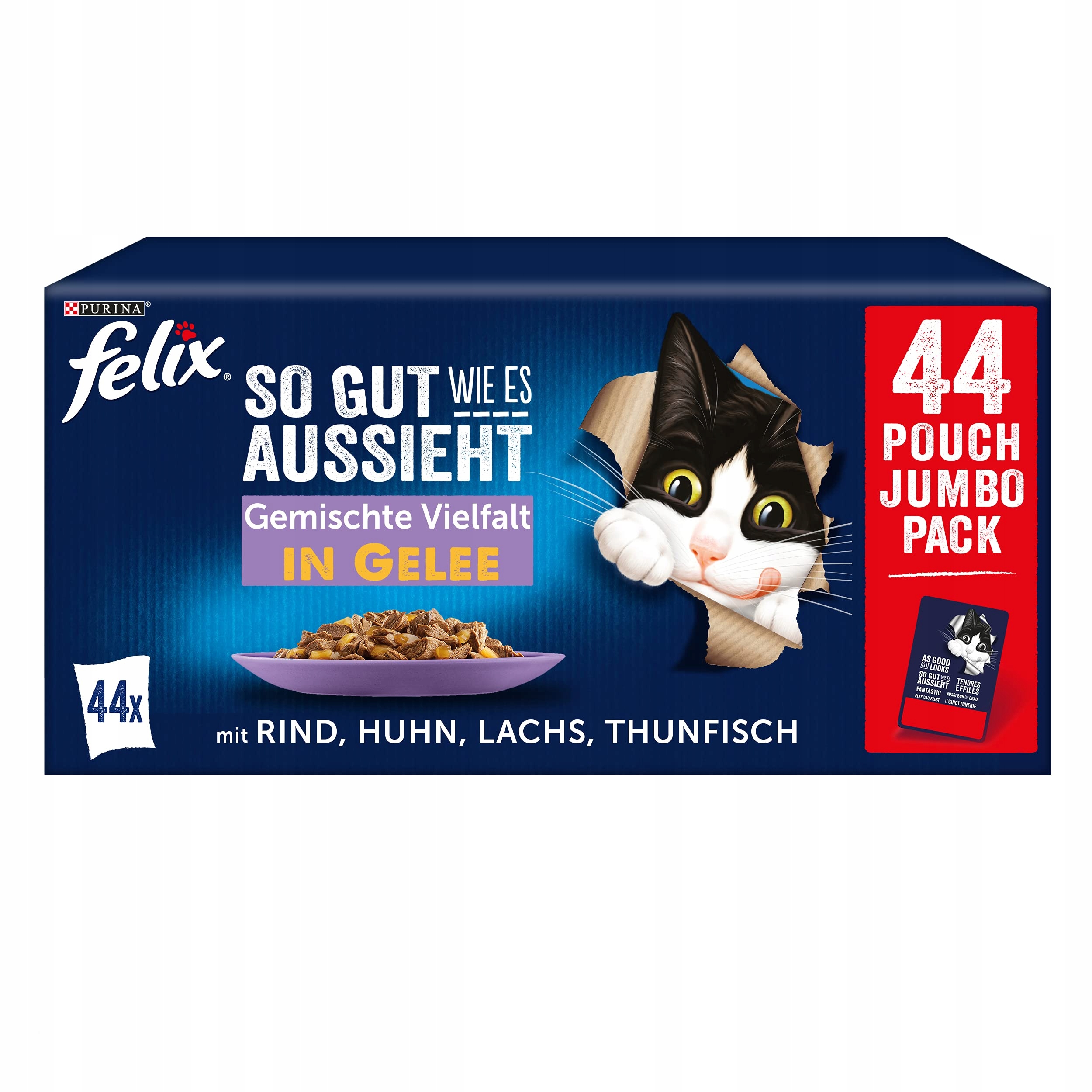 Felix Vlhké krmivo pro kočky želé 44x85 g sáčky