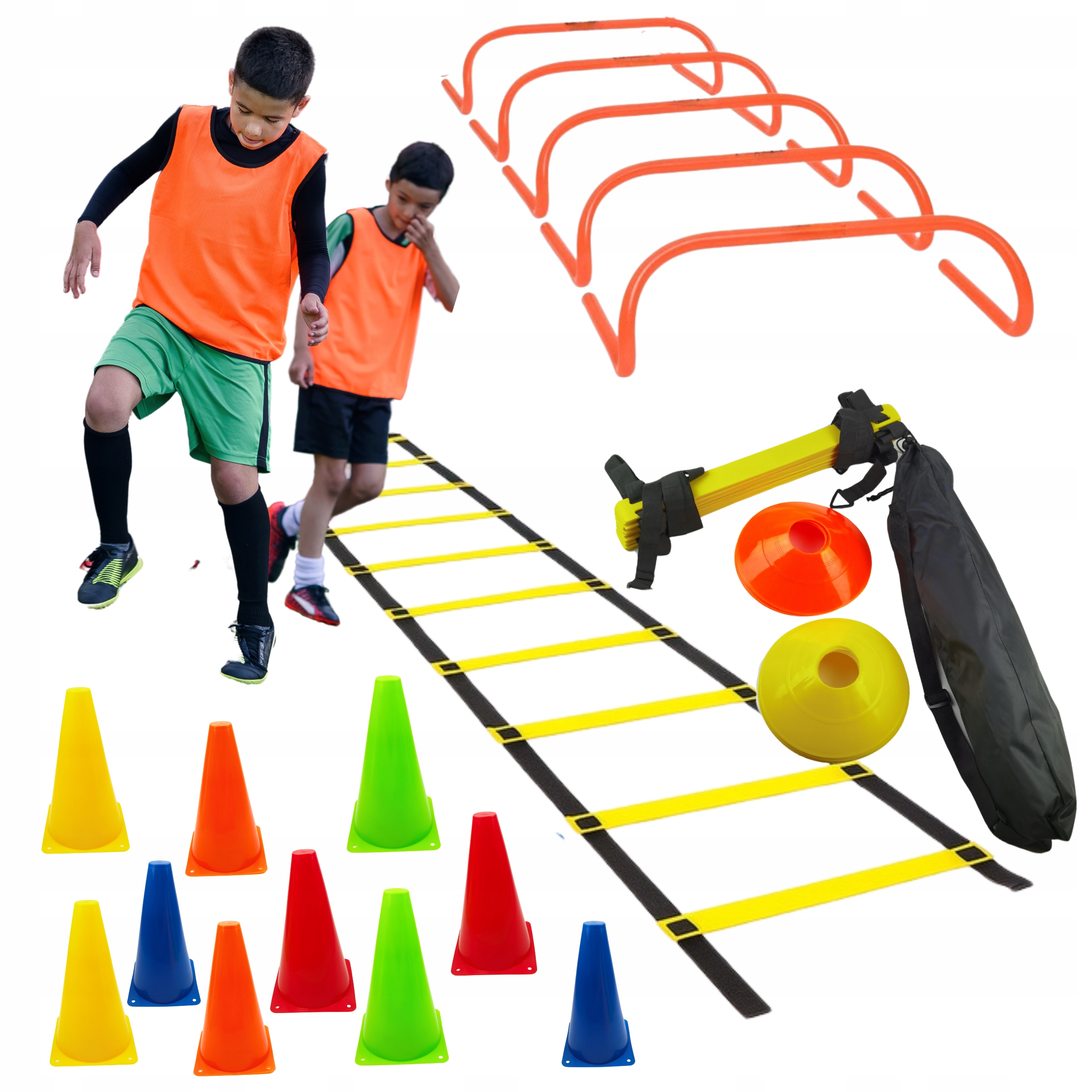 Zestaw Piłkarski Treningowy Drabinka Plotki Pachołki Trening piłkarza 27w1