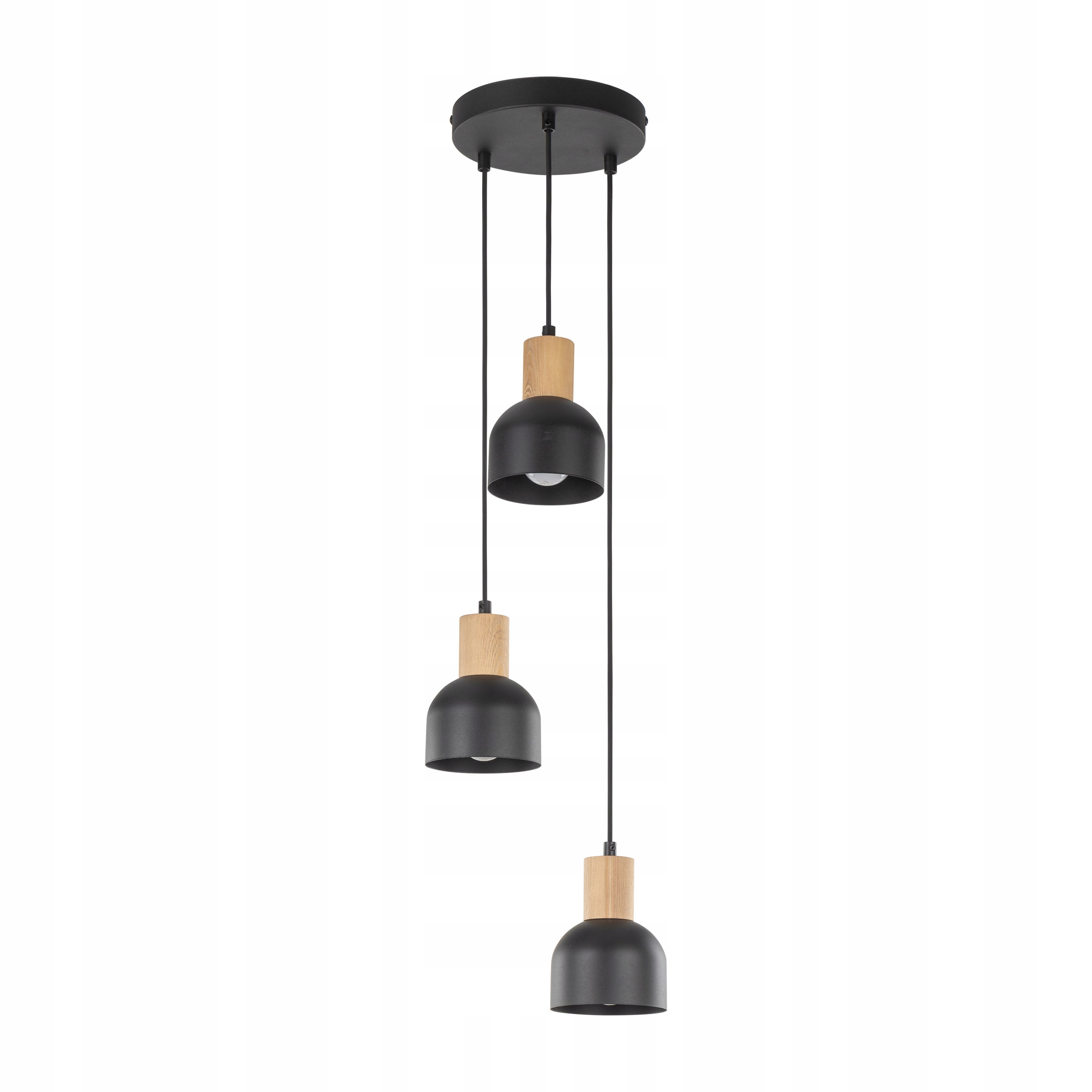 Černá dřevěná závěsná lampa na kole Tk Lighting Cairo