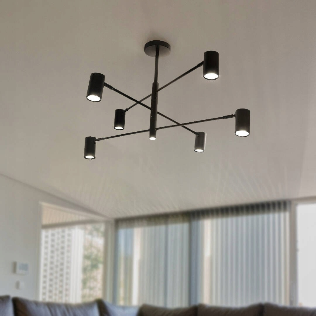 Żyrandol Loft pająk Lampa wisząca do salonu 6x spot led GU10 DD-40 czarny