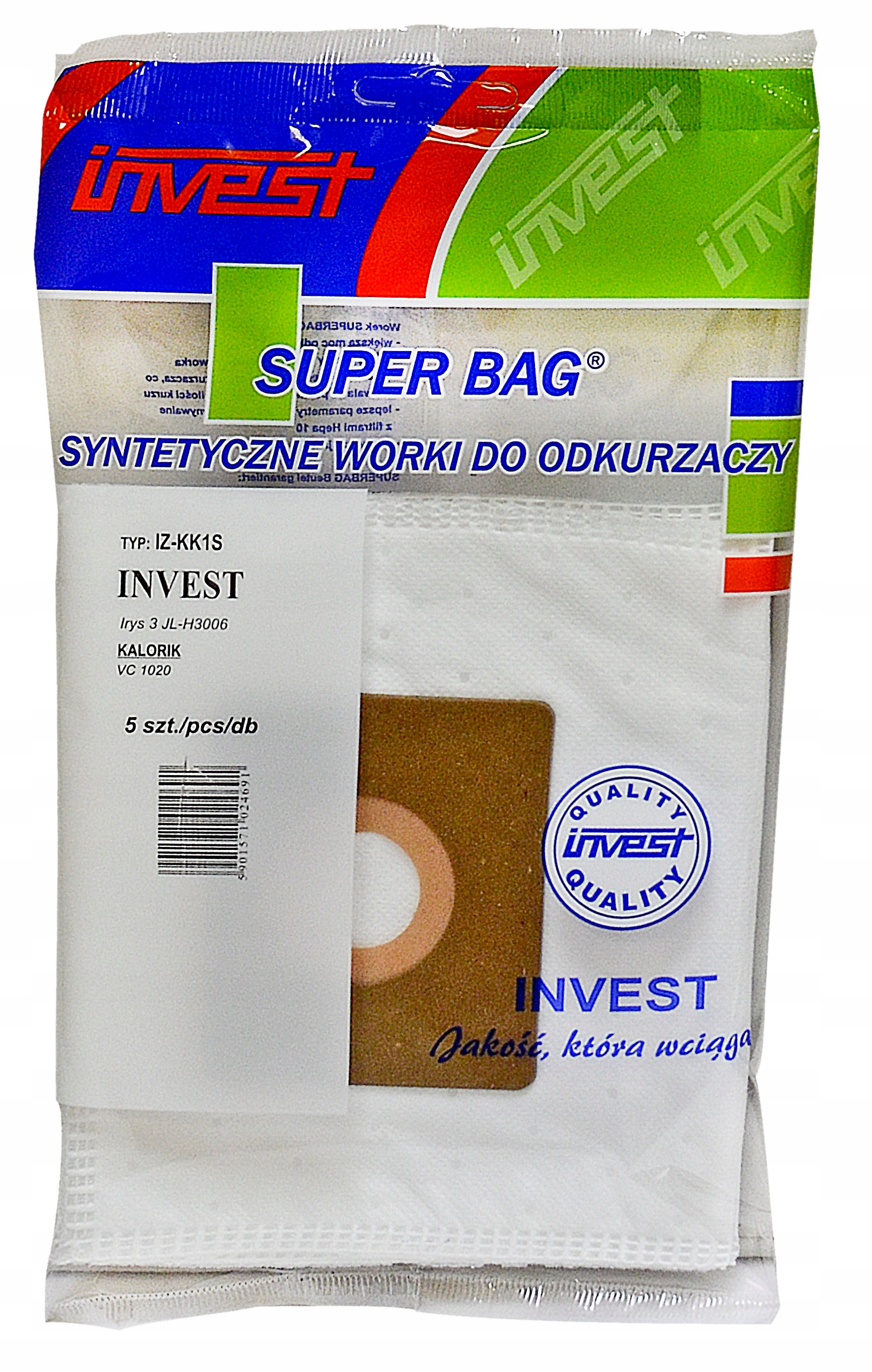 

5X Worki Syntetyczne Do Odkurzacza Invest Irys 3