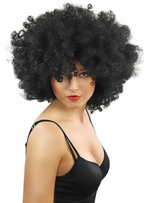 Peruka afro kręcone włosy czarna na imprezę Marka Pronett