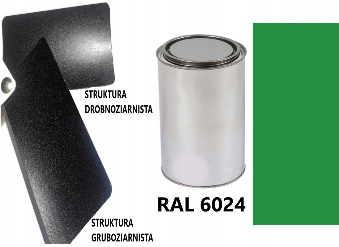 STRUKTURA GRUBOZIARNISTA RAL 6024 MAT 05-08 % DO PLASTIKU METALU AKRYL 1L