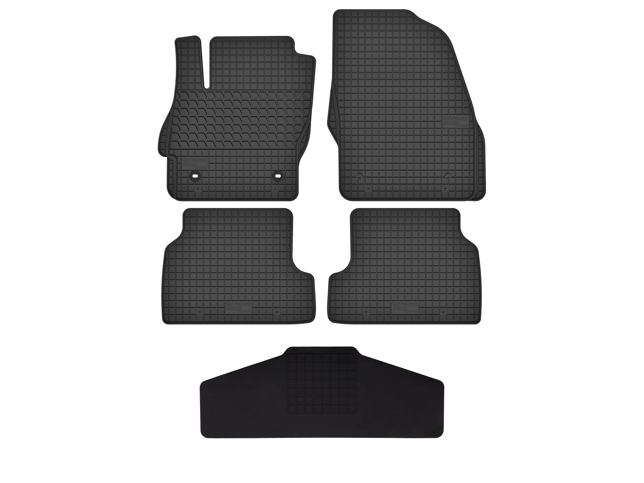 Gumové koberce pro Ford Focus MK2 2004-2011 5 ks s tunelem SolidTread