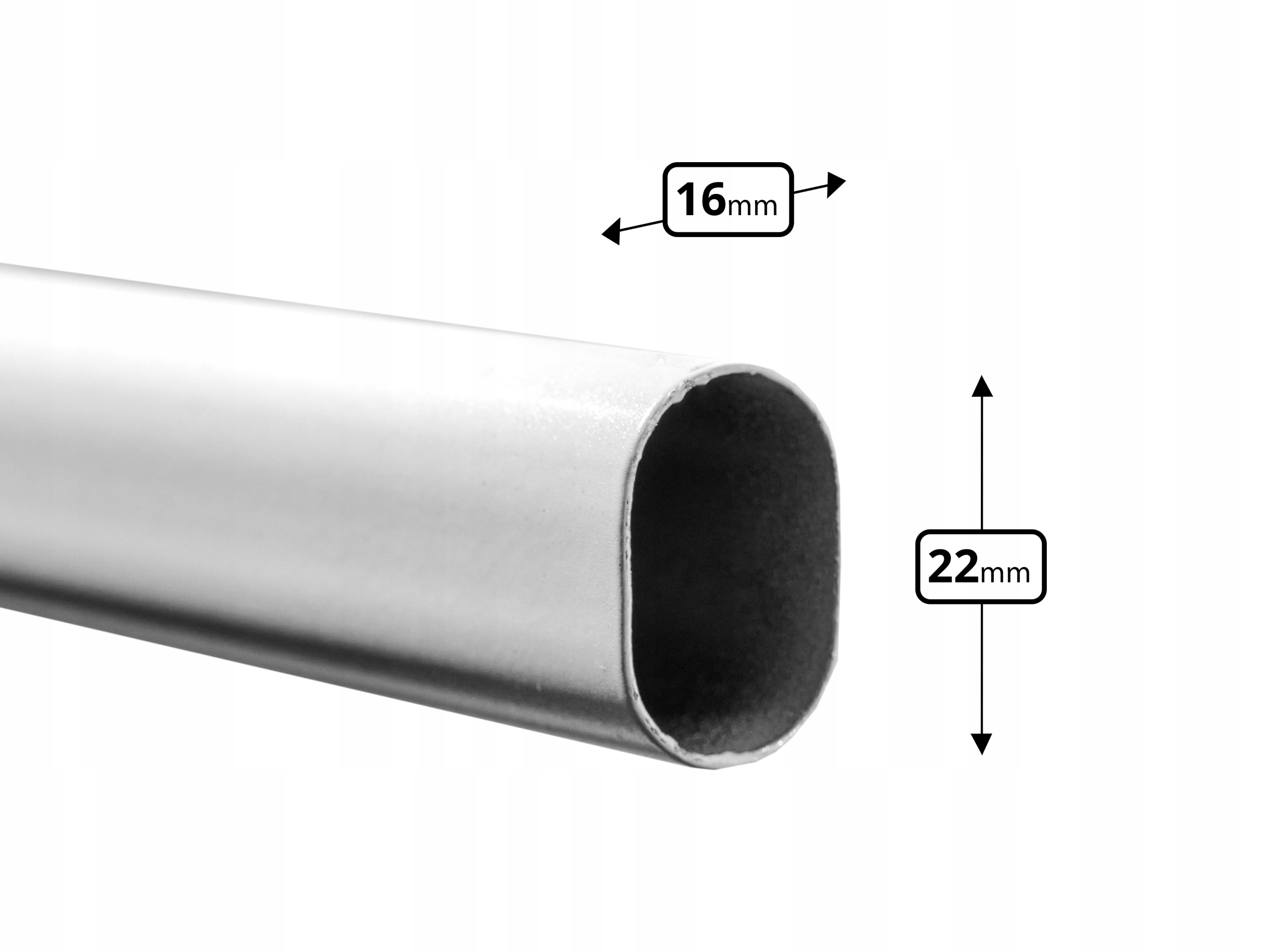 RURA 22x15 METALOWY DRĄŻEK UBRANIOWY L 76 CM BIAŁY Marka Rejs