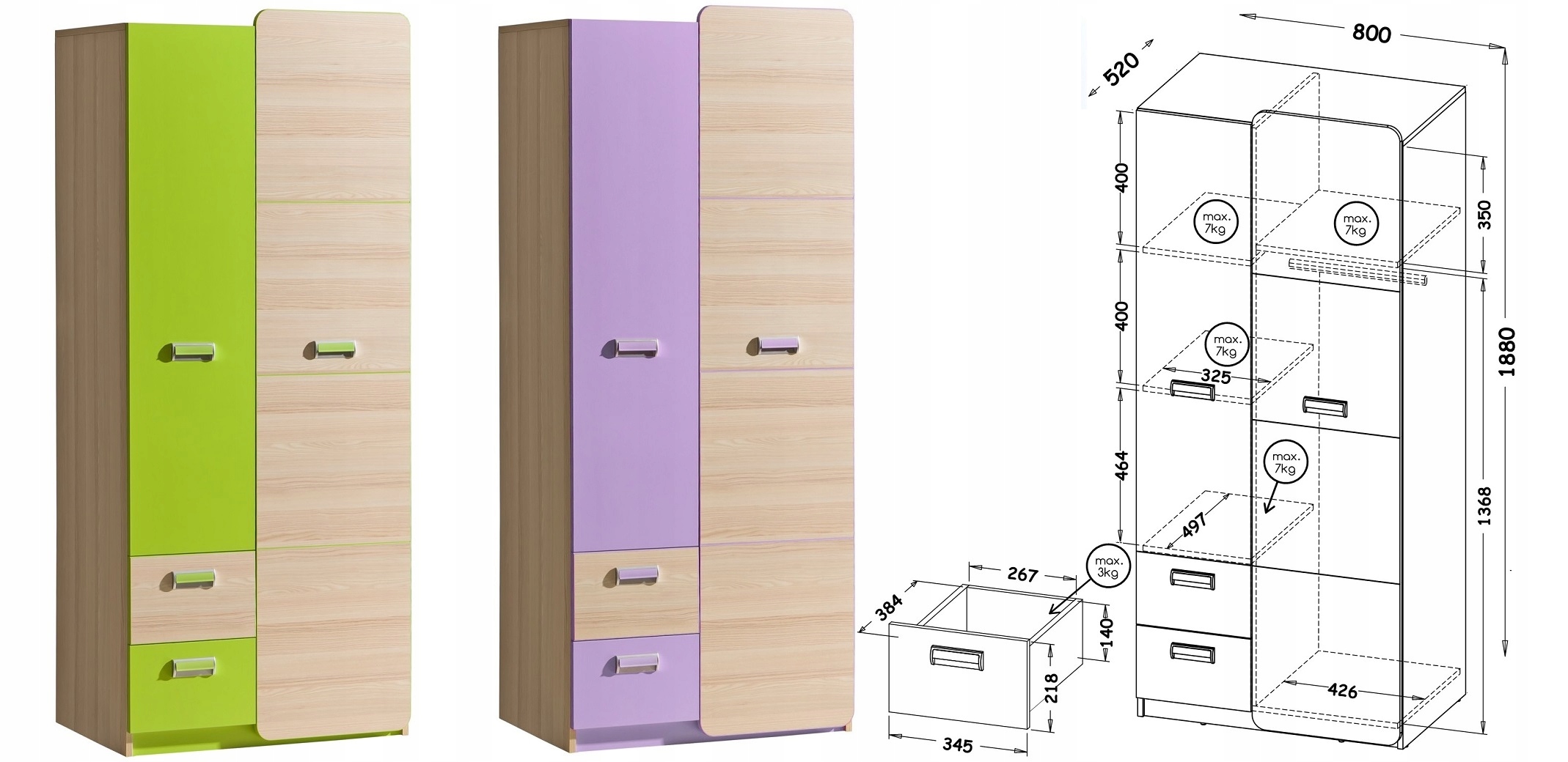 meble młodzieżowe LORENTO L1 szafa x Marka Dolmar