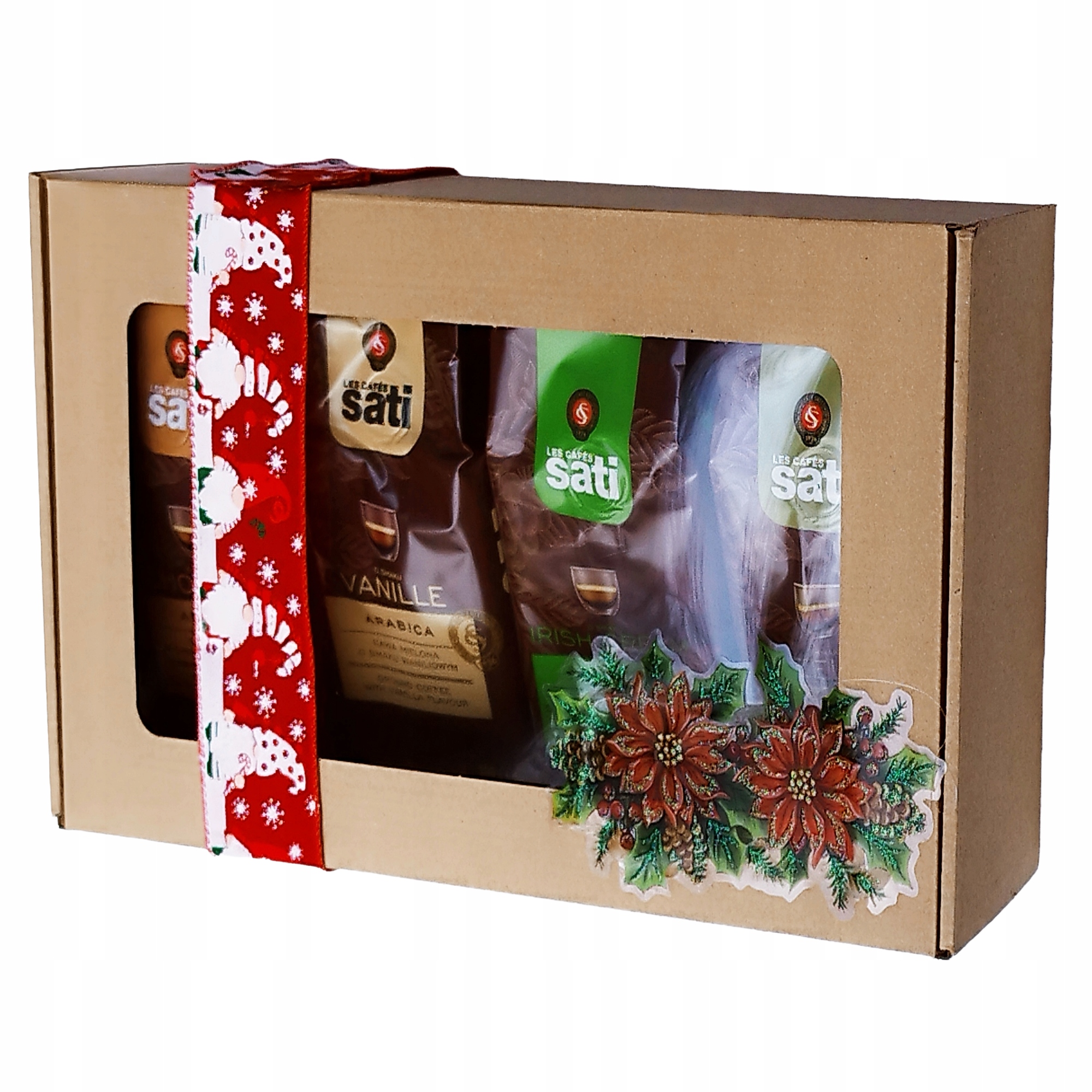 Levně Vánoční kávová dárková sada Cafe Sati 4x250 g (chuťové kávy)