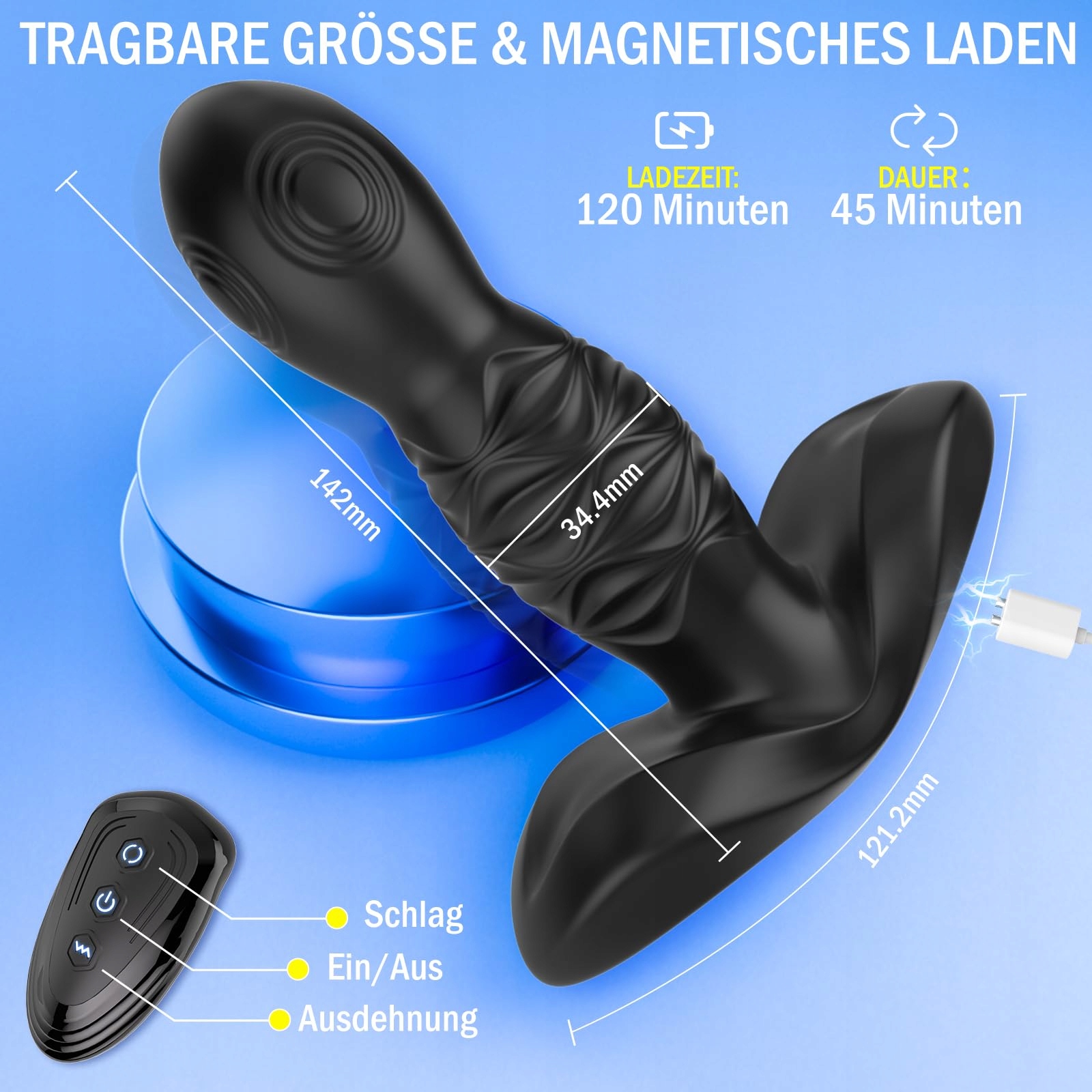 ANALVIBRATOREN Wibrator Analny Dla Mężczyzn Stymulacja Prostaty 8 Trybów — miniatura 6