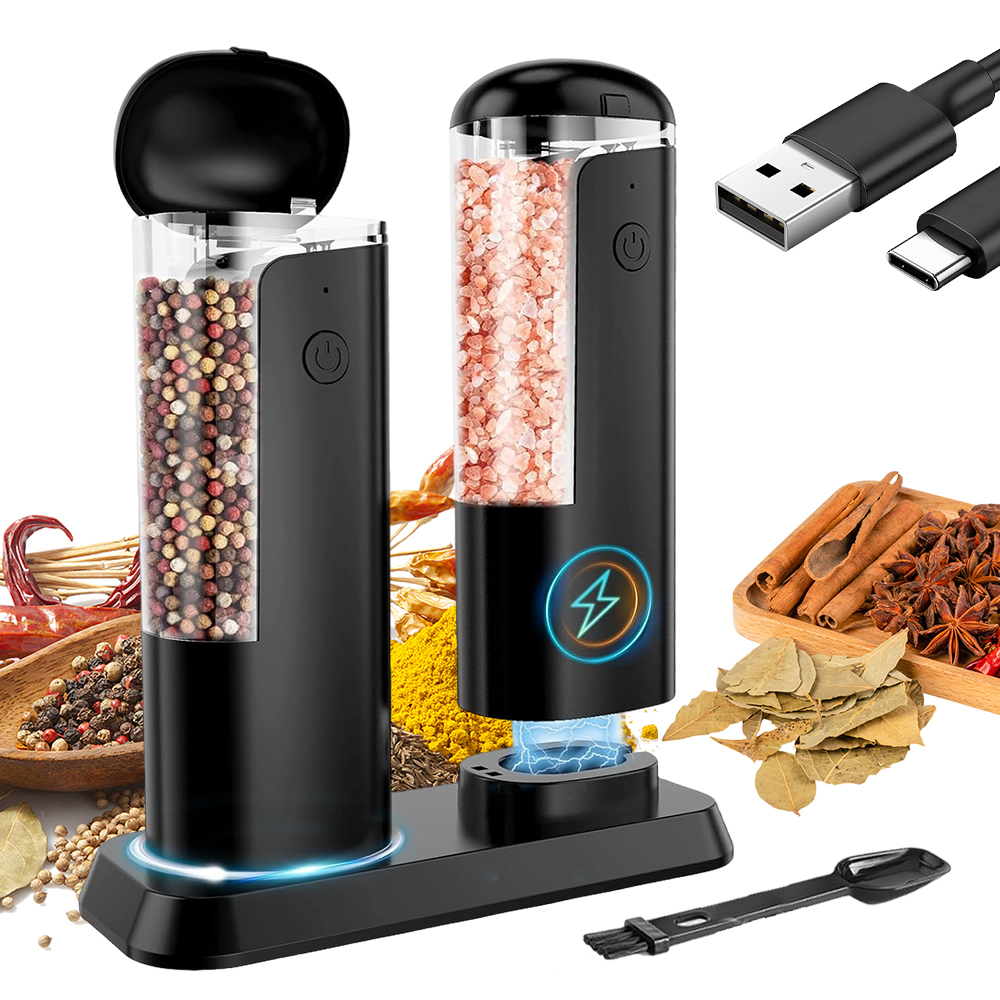 Mlýnek Na Pepř A Sůl S Regulací Sklo, Sada Mlýnků 2 Ks