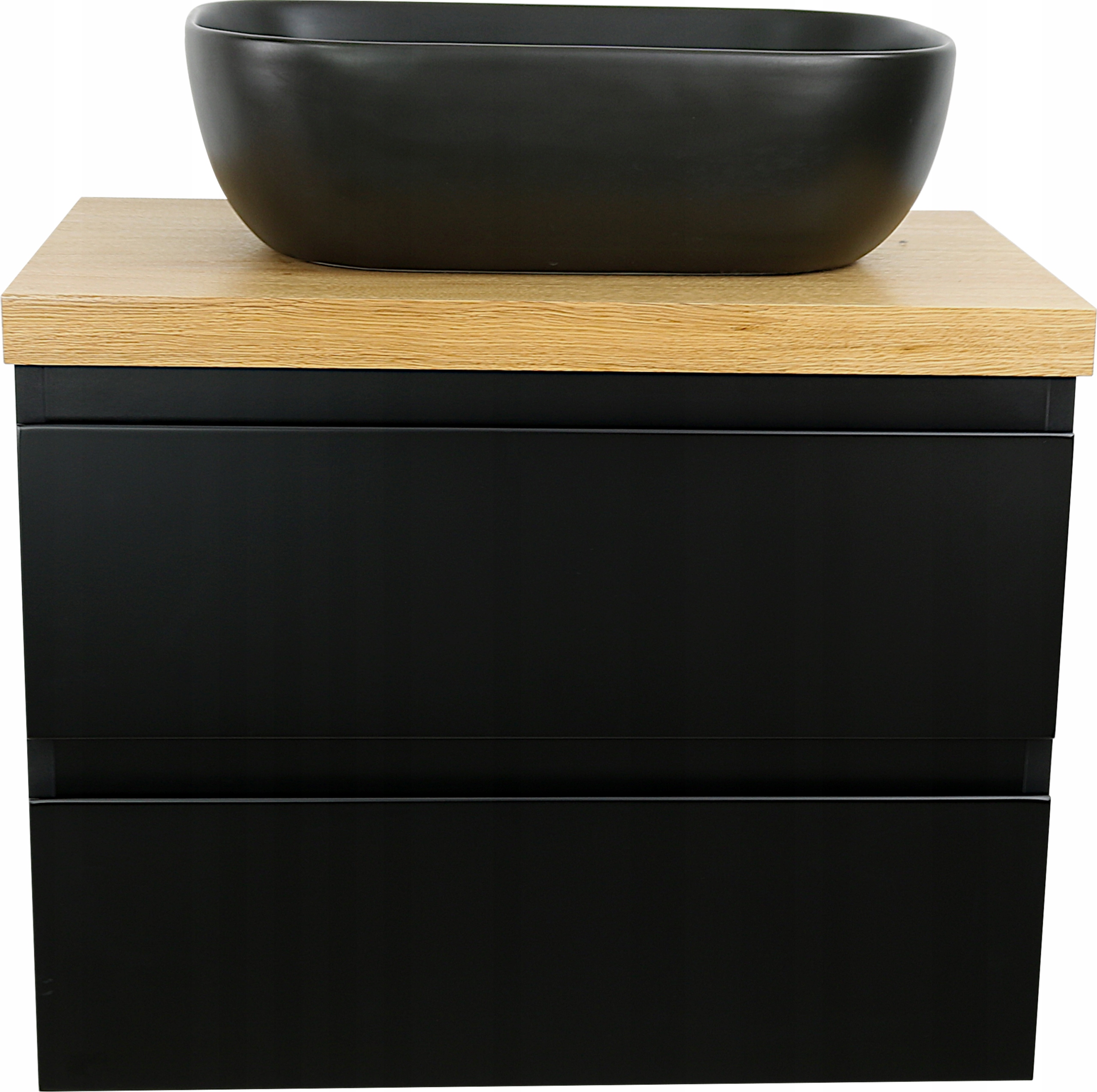 SZAFKA ŁAZIENKOWA CZARNY MAT Z BLATEM DĄB 50 CM Kod producenta STEVE 50