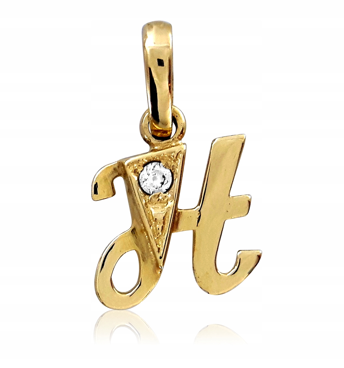 Zlaté Písmeno H Se Zirkonem Přívěsek Ze Zlata Ryzosti 585
