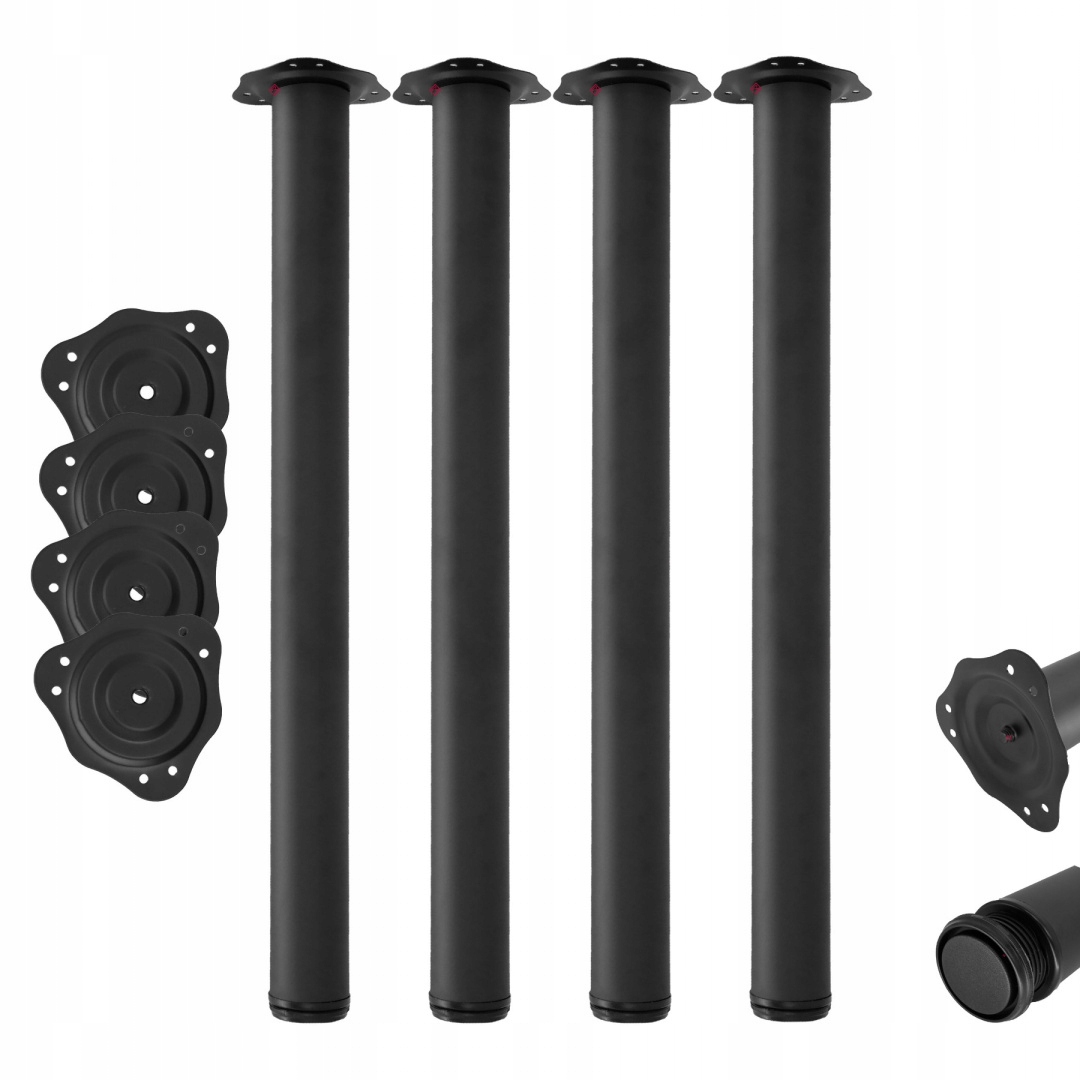 

Nogi Do Stołu Biurka Regulacja Czarna 710MM 4 Szt