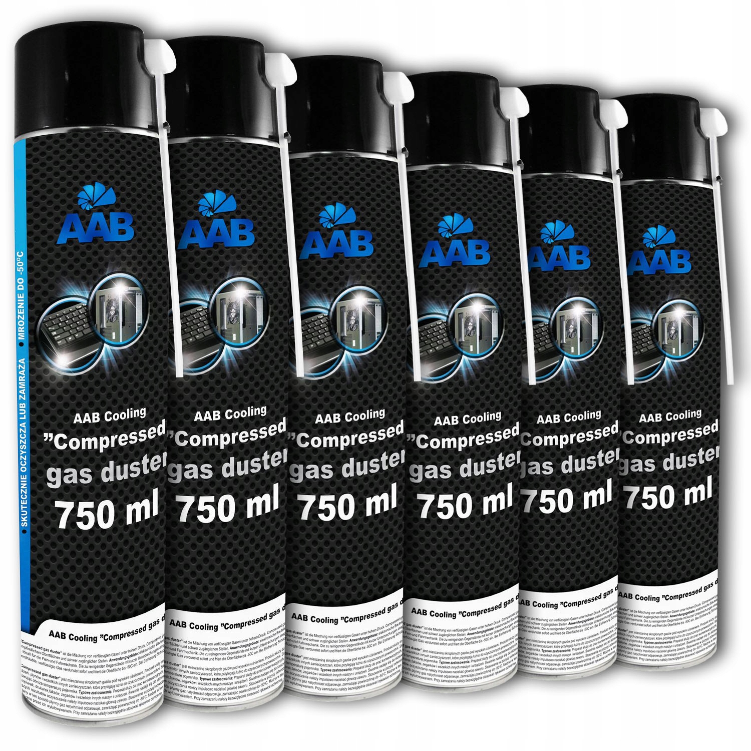 

6x Aab Cooling Sprężone Powietrze 750ml + 12xRURKA