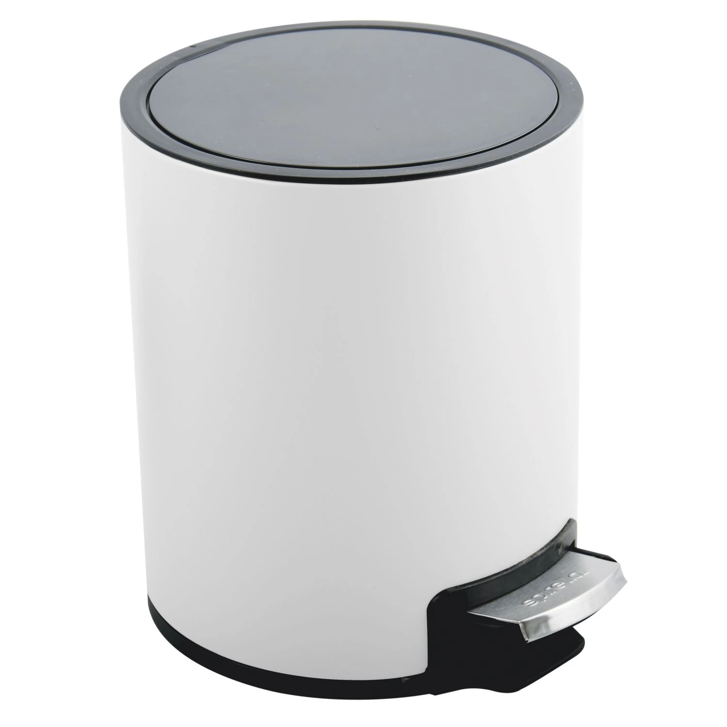 Levně Spirella pedálový odpadkový koš Riku, matná bílá, ocel, 3 L