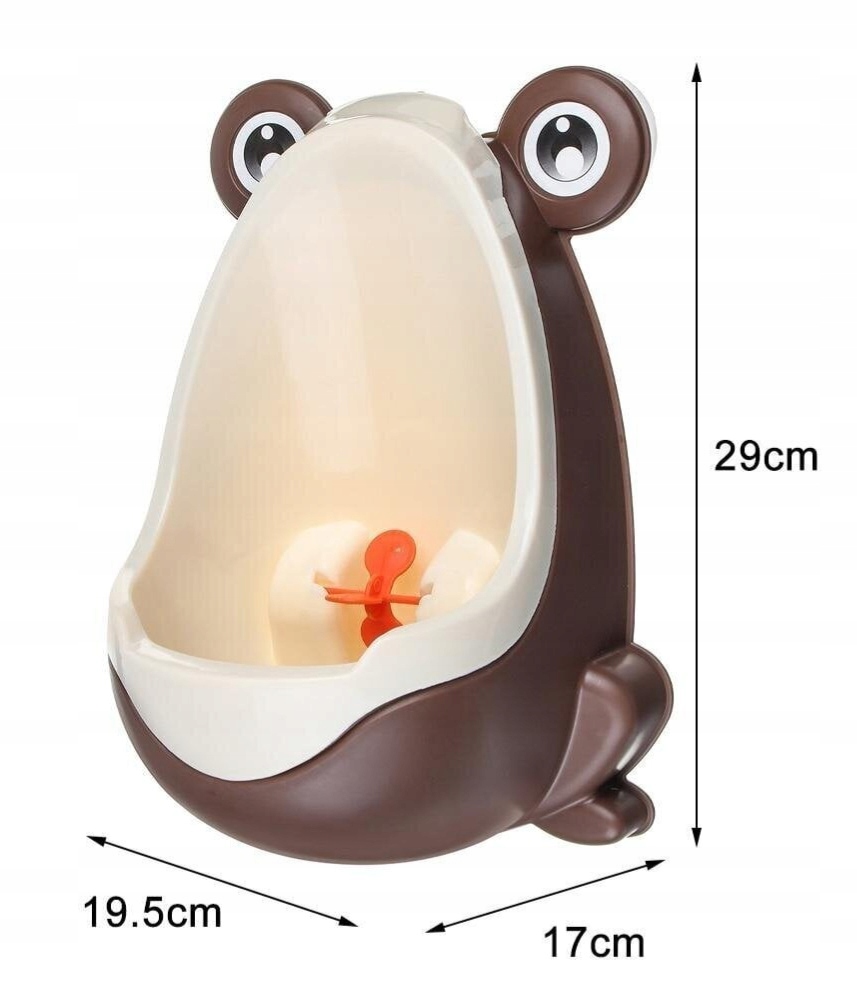 PISUAR ŻABKA BRĄZOWA ŻABA MOCOWANY NA PRZYSSAWKI DO ŚCIANY DO WC