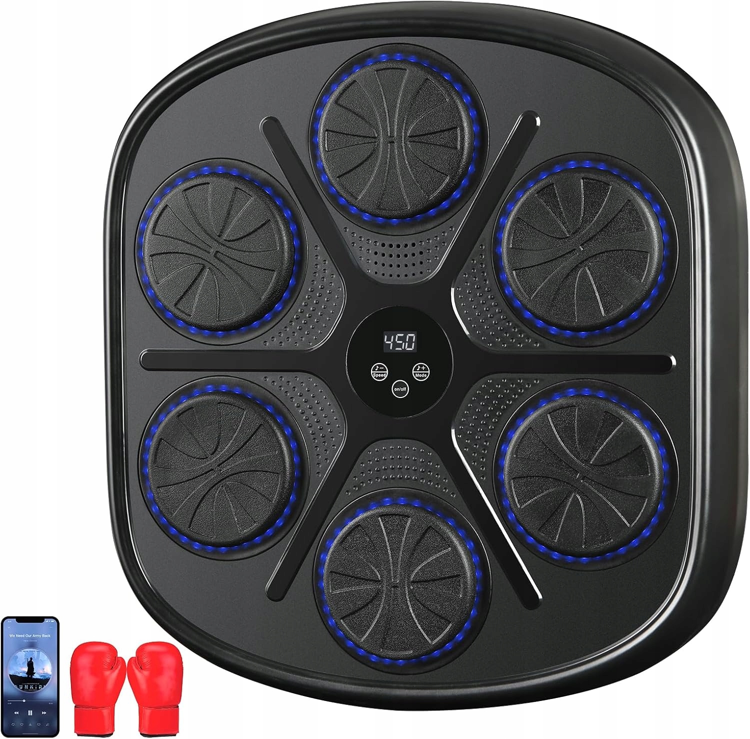 Hudební boxovací kotouč s 9 rychlostními režimy, uvolňování stresu