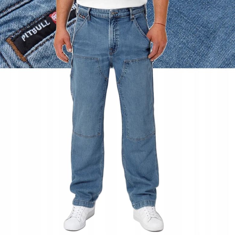 Pánské džíny Pitbull Classic Wash Carpenter Jeans s nášivkami