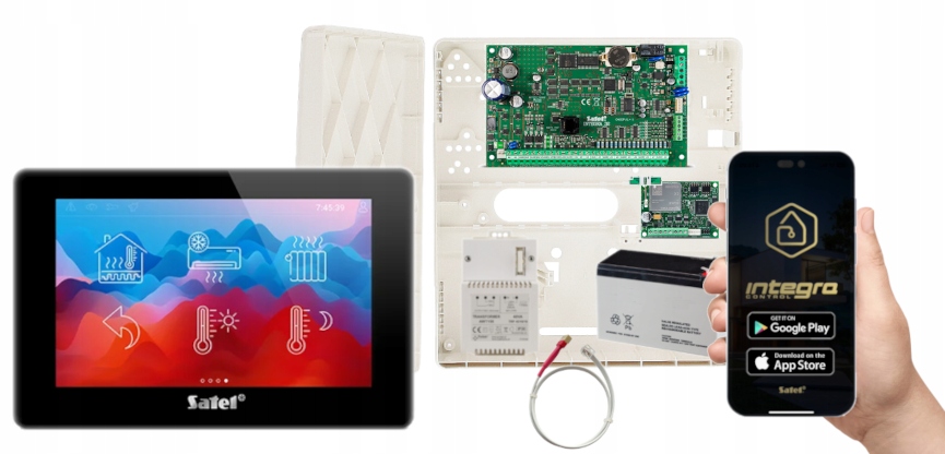 Zestaw Alarmowy Satel Integra 32 Panel Dotyk 7" Akumulator Gsm Lte