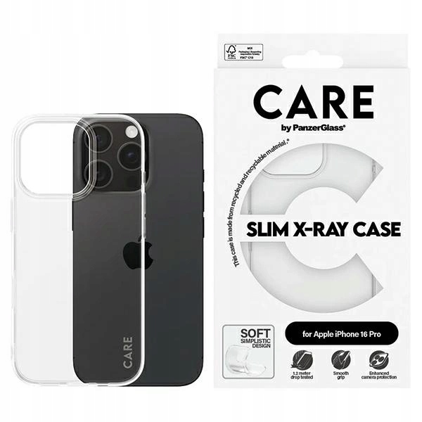 Pouzdro Care by PanzerGlass X-Ray Soft Basic Case s MagSafe pro iPhone 16 Pro
