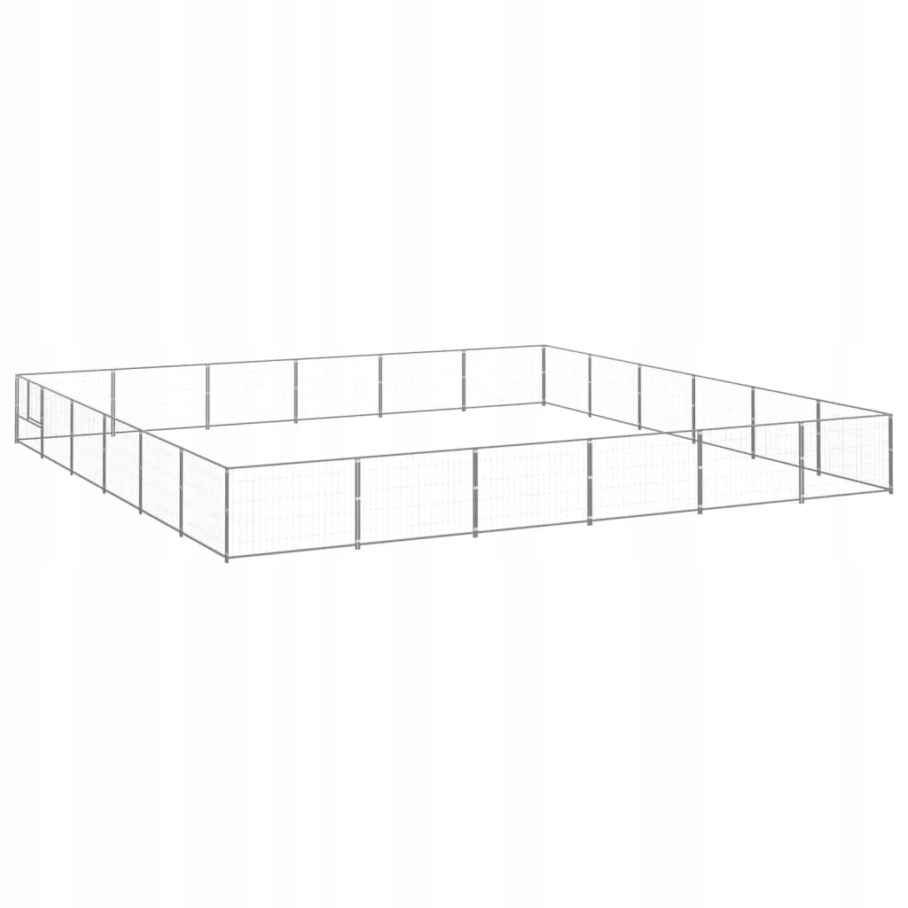 Levně Psí kotec stříbrný 36 m² ocel