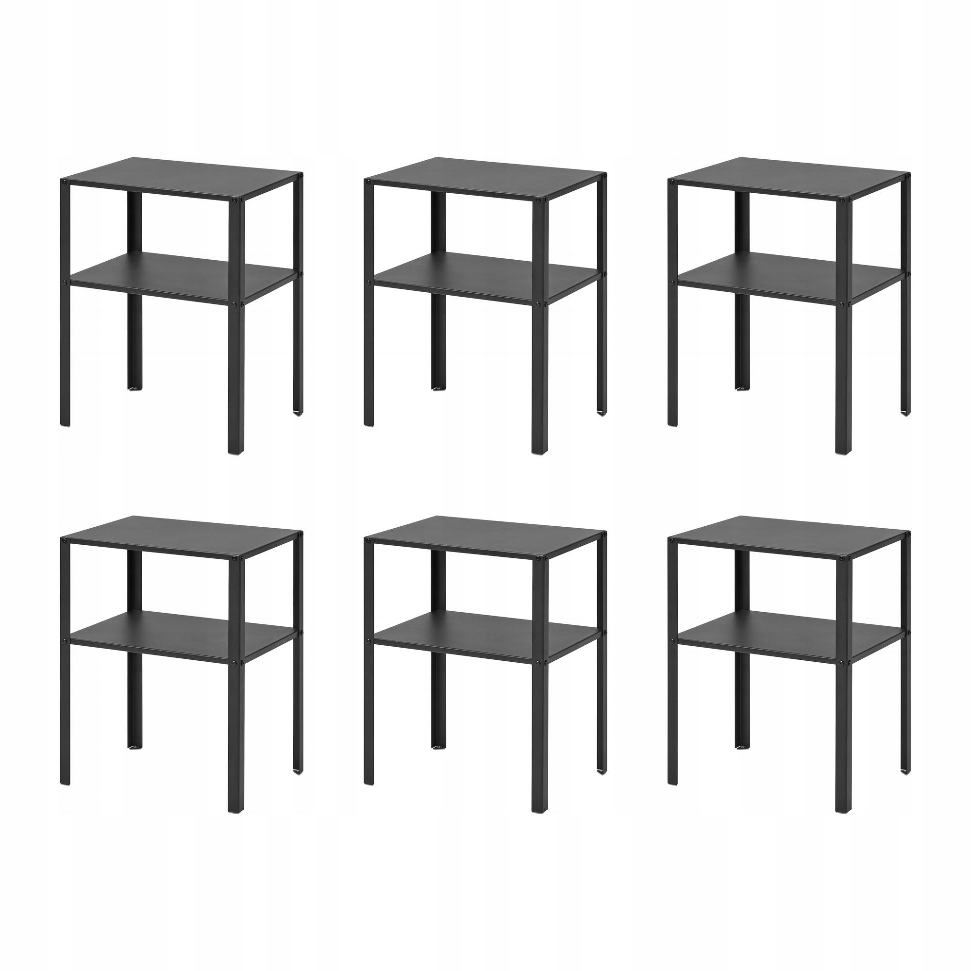 6 ks Noční stolek černý 42x34 cm praktický minimalistický Knarrevik