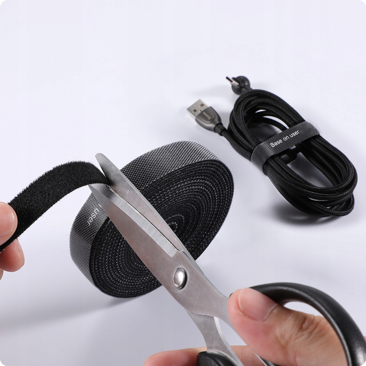 BASEUS ORGANIZER NA KABLE TAŚMA OPASKA RZEPOWA RZEP 50CM REGULOWANA Marka Baseus