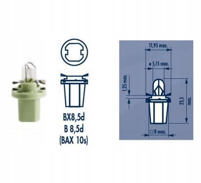 

Narva Zarowka 12V 2W BAX8.5D Oprawa Plastikowa